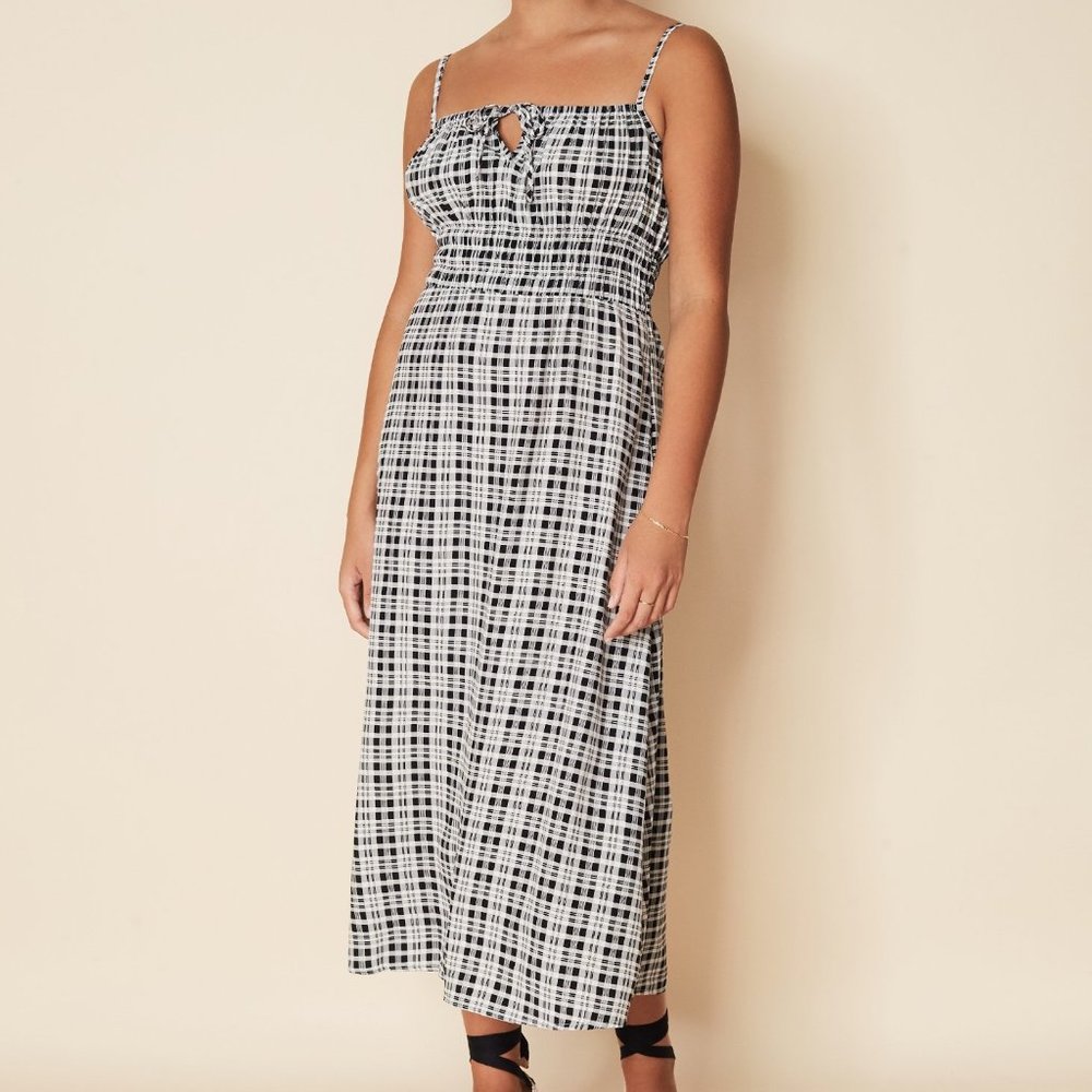 The  Jasmina Midi Dress - Milana Check Print